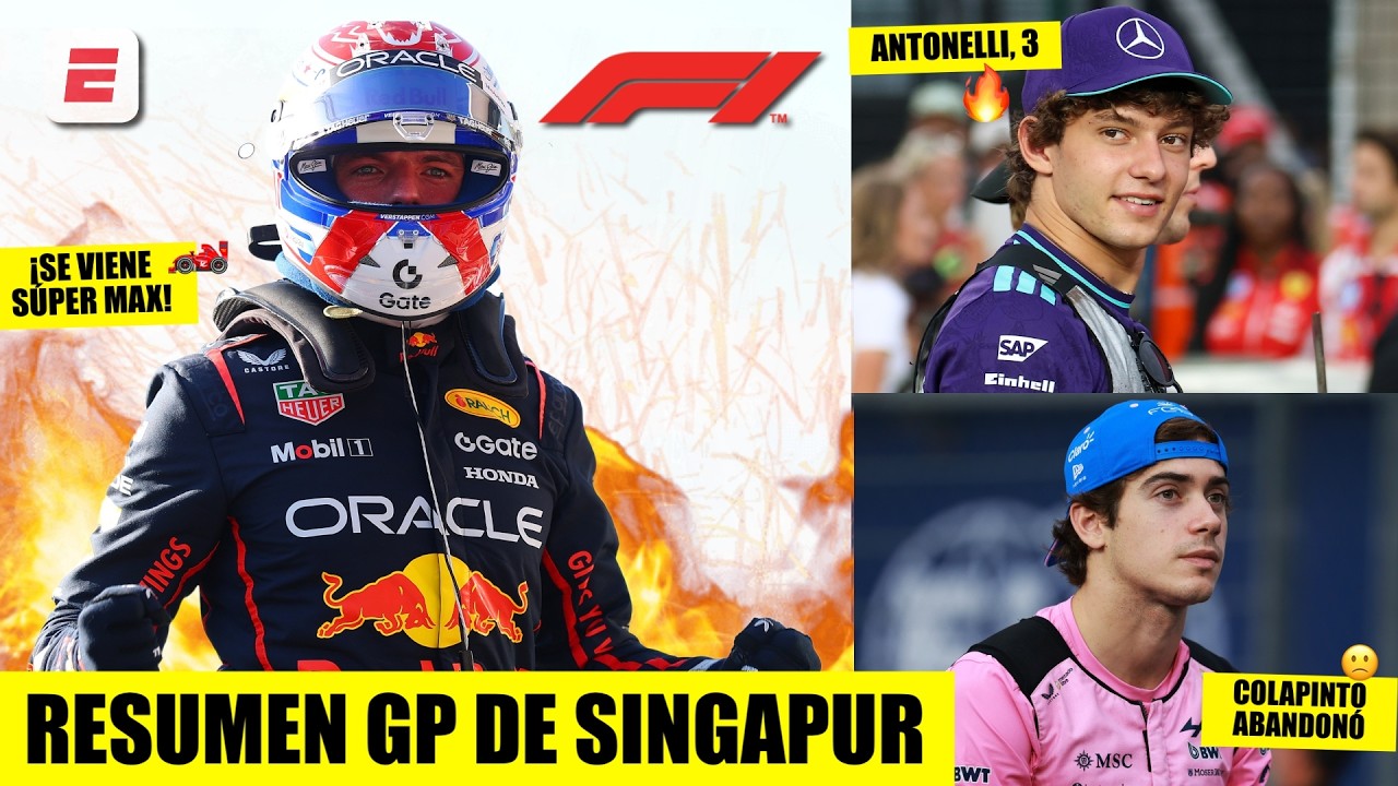 VERSTAPPEN GANA por PRIMERA VEZ en SINGAPUR. COLAPINTO ABANDONÓ. ANTONELLI se ALEJA | Formula 1