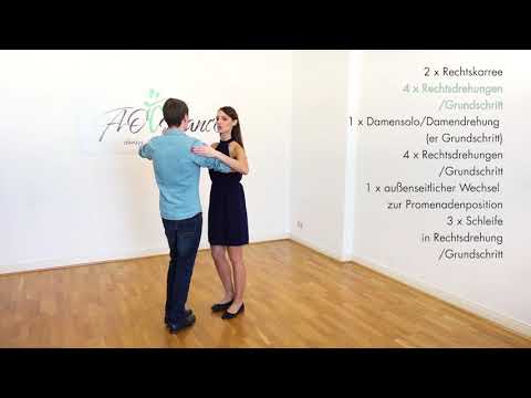 Langsamer Walzer 2 - Figurenkombination (Beispiel2 ) z.B. als Hochzeitstanz - gezählt ohne Musik