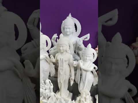White painted ganesh ji marble statue, for worship, size: 1 ...