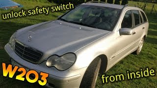 Mercedes c-class w203 - disable child safety on locked doors