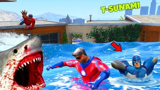 Can Rope Hero Survive the T Sunami In GTA 5 (GTA 5 mods)