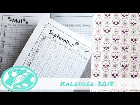 Kalender 2018 - PDF zum ausdrucken, Heft selber binden, DIY