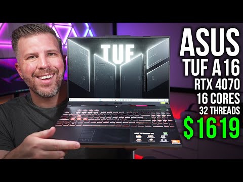 video - Asus TUF A16, Ryzen 9-7940HX, RTX 4060, 16 GB DDR5-5200, 512 GB SSD, QHD+ 165 Hz 430 nits 100% sRGB