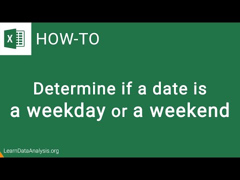Determine if a date is on a Weekday or Weekend in Excel