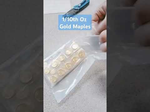 Unboxing 1/10 Oz Gold Maple Leaf Royal Canadian Mint #royalcanadianmint #gold #goldcoins #goldmines