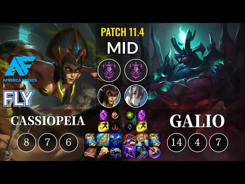 AF Fly Cassiopeia vs Galio Mid - KR Patch 11.4