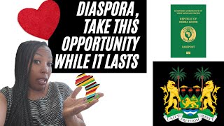 AFRICAN DIASPORA!! GET YOUR SIERRA LEONE CITIZENSHIP VIA DESCENT NOW - QUICK STEPS