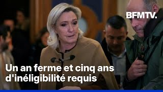 Procès de Marine Le Pen: quatre ans de prison, dont un an ferme, et cinq ans d'inéligibilité requis