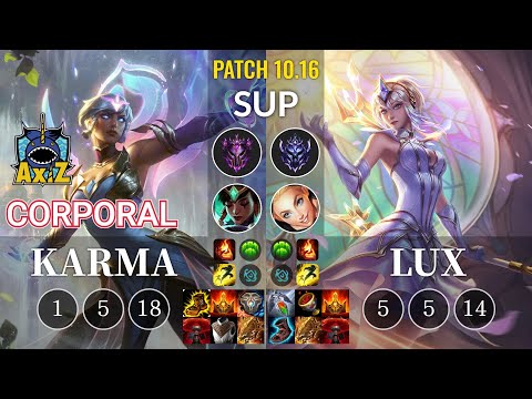 AXIZ Corporal Karma vs Lux Sup - KR Patch 10.16