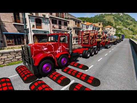 Trucks vs Upside Down Speed Bumps | BeamNG.DRIVE