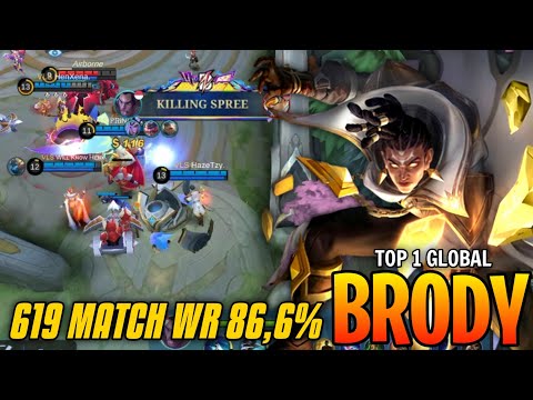 Top Global Brody Hard Carry | Build Tersakit 2023 - Mobile Legends