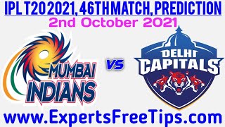 IPL 2021 Free Betting Tips MI vs DC, Mumbai Indians vs Delhi Capitals, IPL T20 46th Match Prediction