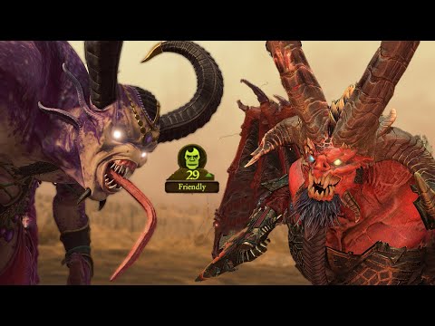 Slaanesh Friendly Diplomacy Lines To Skarbrand - Total War Warhammer 3