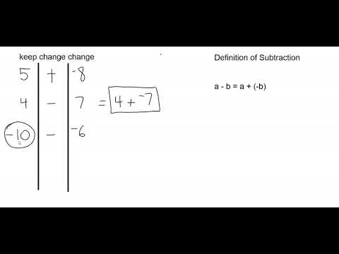 Rewriting a Subtraction Problem as an Addition Problem