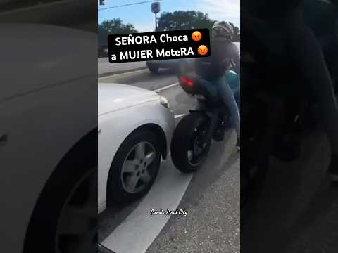 Woman crashes into girl biker #accident #humor #motorcycles #automobile