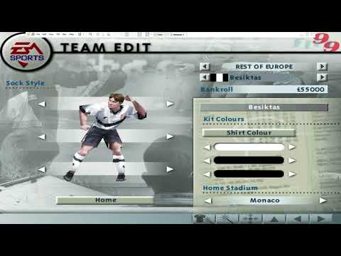 FIFA 2002 Soundtrack with Dancing Player on FIFA 99 Team Edit Section