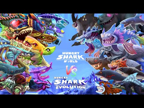 ALL SHARK GAME THROUGH THE YEARS (2024) ALL HUNGRY SHARK WORLD VS EVOLUTION - All 70 Sharks
