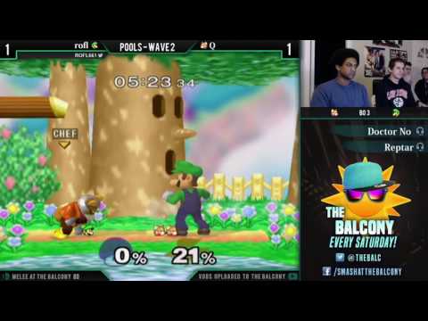 Melee @ the Balcony 80 - Pools ft. Q (Fox) VS rofl (Luigi)