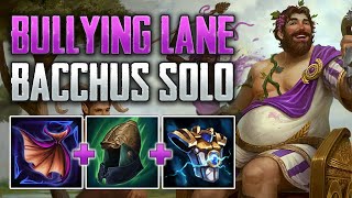 BULLYING IN THE SOLO LANE! Bacchus Solo Gameplay (SMITE Conquest)