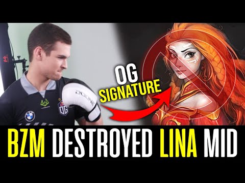 BZM 100% Destroyed LINA Mid using OG's Signature Hero DOTA 2