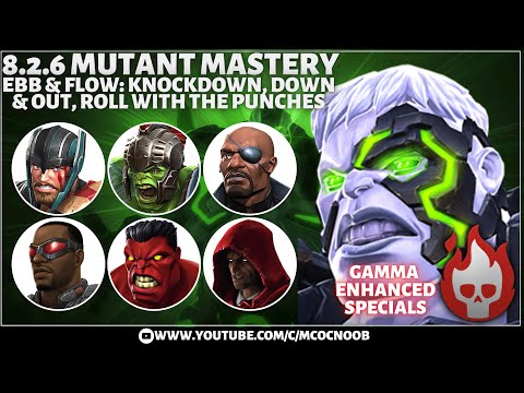 MCOC Act 8.2.6 - Mutant Mastery, Ebb & Flow:Knockdown, Transducer- Bahamet - Gamma Enhanced Specials
