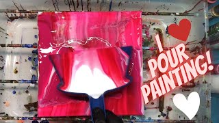 Fun Embossed Heart Pour Painting! ~Valentine's Day~ Dust Pan Swipe