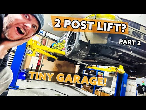 How-To fit, 2 post lift in a small garage!  @Equipment4Garages  low height 2 post lift. p.2