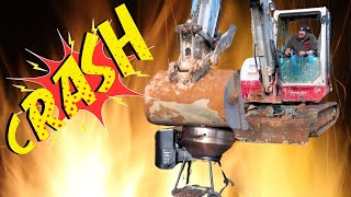 Crushing the Rec Teq RT 380 with an Excavator – Pitmaster's Revenge
