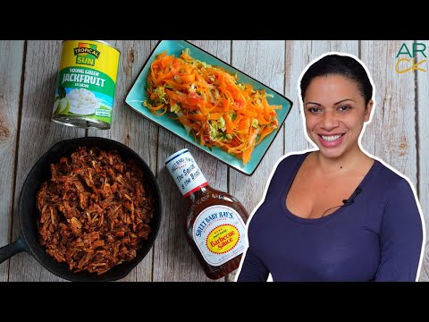 Vegan BBQ Pulled Jackfruit & Sour Rainbow Slaw | GREAT for batch cooking