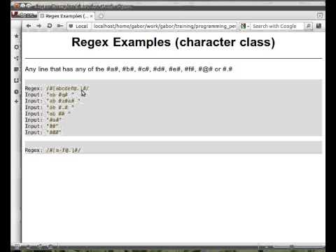 Beginner Perl Maven tutorial: 8.7 - character classes