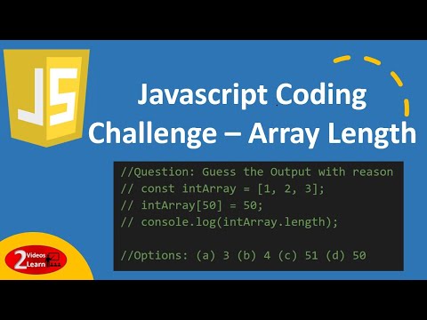 Javascript Coding Challenge Find Array Length Code Output Episode 5
