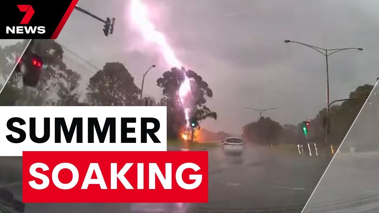 Melbourne’s summer storm soaking half a month's rain in just half an hour | 7NEWS