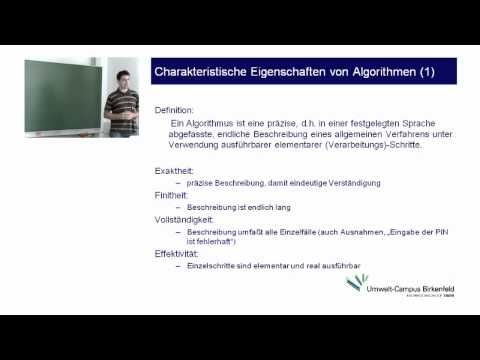 PROGRA I: I. Algorithmen - Teil 1 - Definition und Eigenschaften