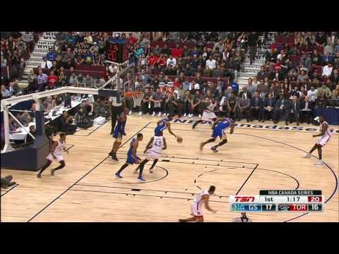 Kevin Durant scores first points as Warrior | Warriors at Raptors Preseason