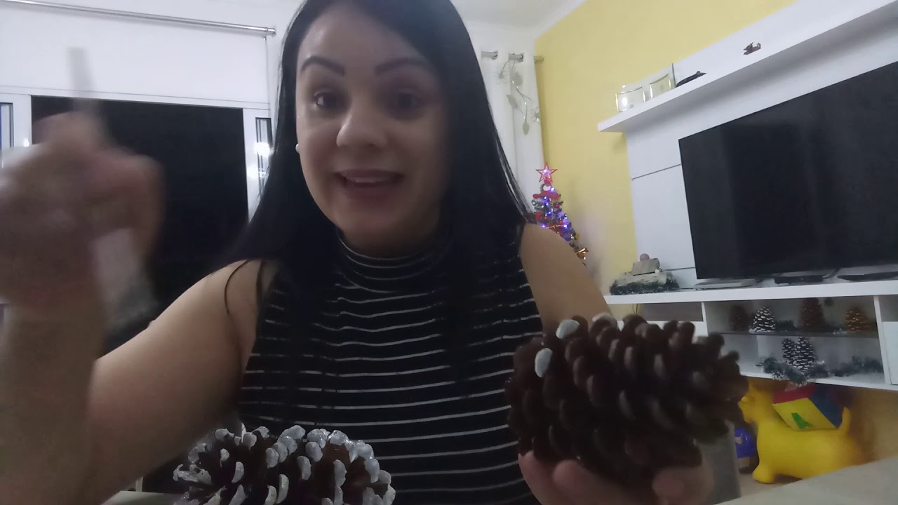 Como fazer decoração de Natal com pinhas