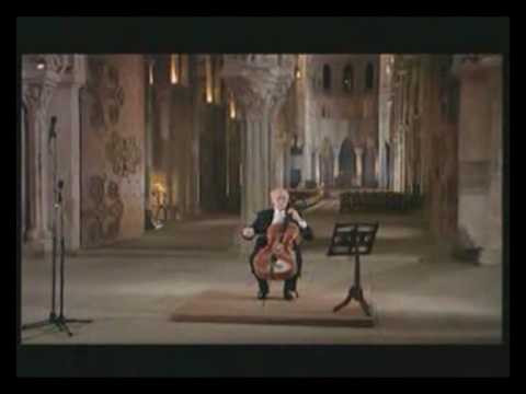 J. S. Bach Rostropovich plays the Sarabande from Bach's Cello Suite BWV 1007