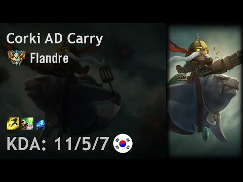 Corki AD Carry vs Ezreal - Flandre - KR Challenger Patch 6.21