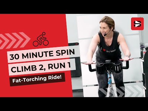 Free 30 Minute Spin Class | "Climb 2, Run 1" Indoor Cycling Workout (TOTAL FAT BUSTER!!)