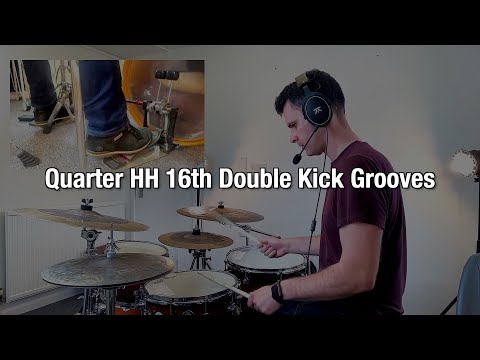 NEW DRUM COURSE! Quarter HH 16th Double Kick Grooves #doublekick #doublepedal #doublekicktechnique