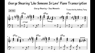 George Shearing &quot;Like Someone In Love&quot; Piano Transcription