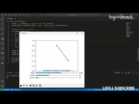 Interactive Pendulum Simulation With Python Real Time Adjustments Using Matplotlib