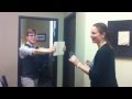 Karate CHOP Breaking Boards At Work