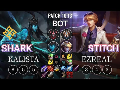 EM Shark Kalista vs Progamer Stitch Ezreal Bot - KR Patch 10.13