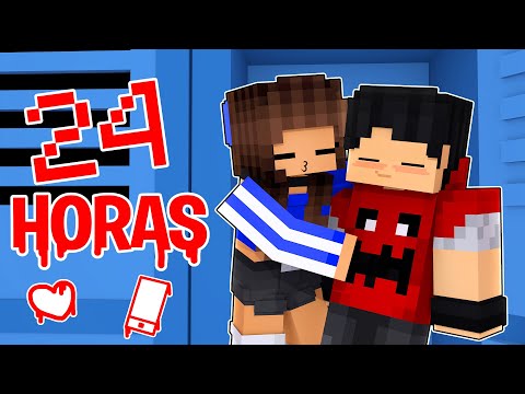 I got STUCK for 24 HOURS with the POPULAR GIRL in Minecraft