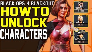 HOW TO UNLOCK ALL BLACKOUT CHARACTERS SCARLETT, WOODS, CRASH   MISSIONS, ZOMBIES, MULTIPLAYER