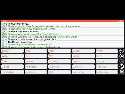 Einstein's Riddles Text Puzzle Video