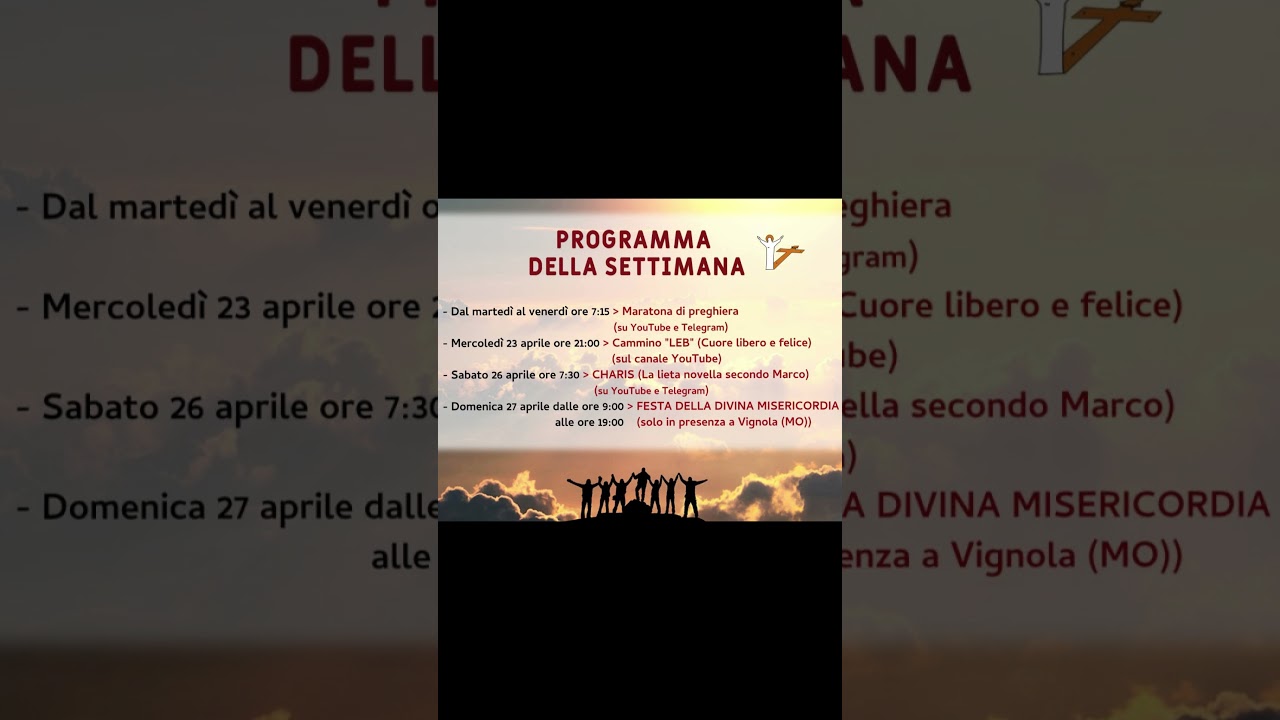 programma della settimana