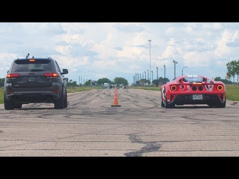 2018 Ford GT vs 1000 HP Jeep Trackhawk Drag Race