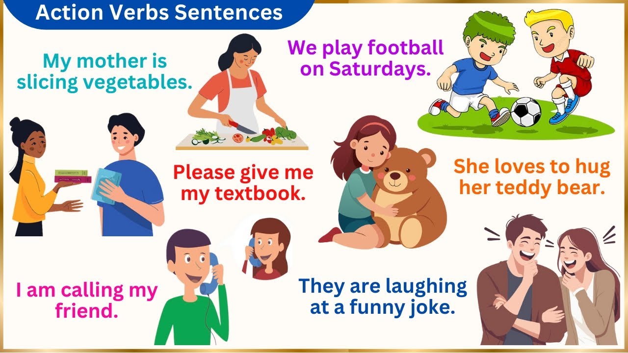 Action Verbs Sentences | Fun And Easy English Vocabulary | Learn English Vocabulary