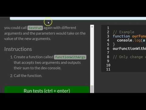 Passing Values To Functions With Arguments Freecodecamp Basic Javascript